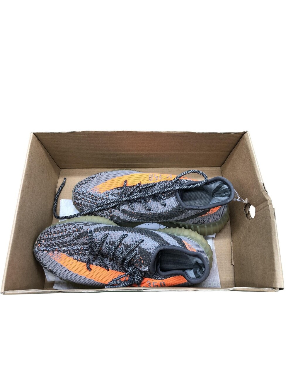 Adidas Yeezy Boost 350 V2 Shoes Womens Size 6 Gray Orange Knit Sneaker BB1826
